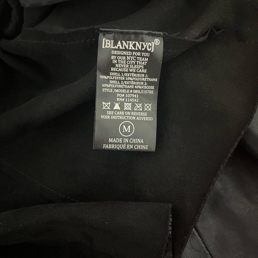 Blank NYC Venom Faux Leather Drape Front Jacket M - Picture 8 of 10